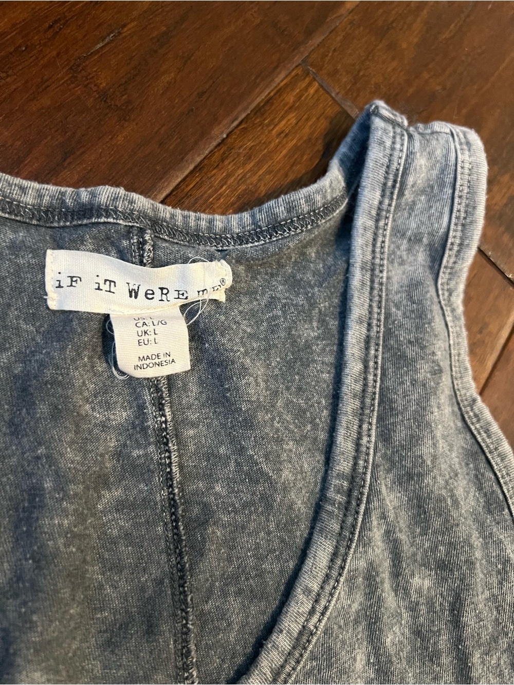 if it were me Mineral Wash Gray Racerback Tank - Picture 2 of 3